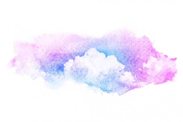 Ilustración acuarela de cielo con nubes.