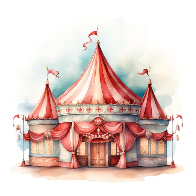 Ilustración de acuarela del circo para niños y bebés