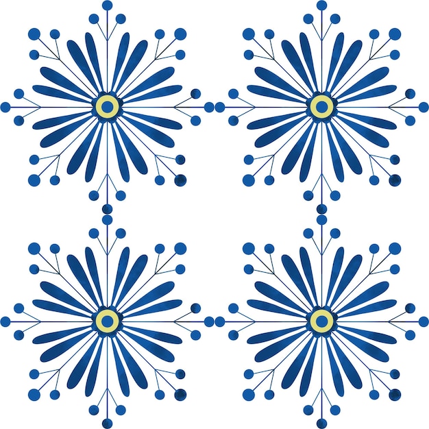 Ilustración en acuarela de estilo azulejo en tonos azules y amarillos este tradicional portugués