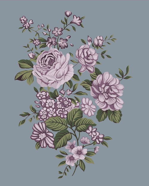 Ilustración en acuarela de floresComposición manualElementos de acuarela en gran conjuntoDiseño para papeles tapiceros textilesElemento para diseñoTarjeta de felicitación