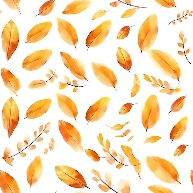 Una ilustración acuarela de hojas amarillas.