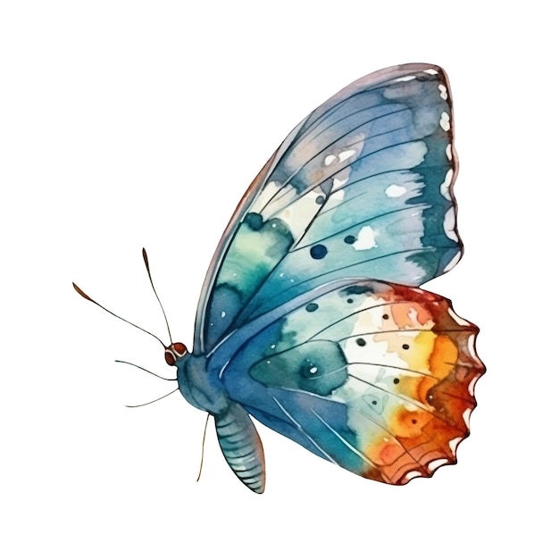 Foto ilustración acuarela de una mariposa ai ilustración