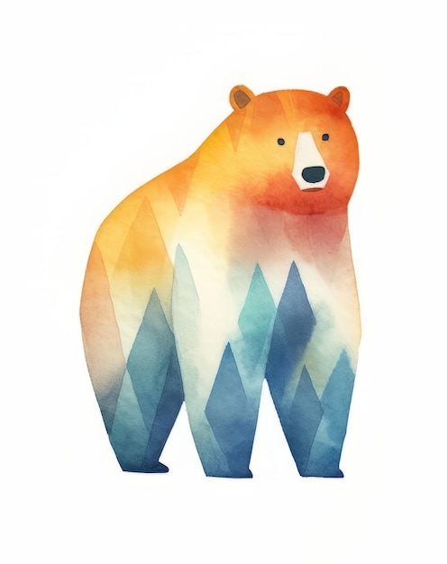 Ilustración acuarela de un oso polar