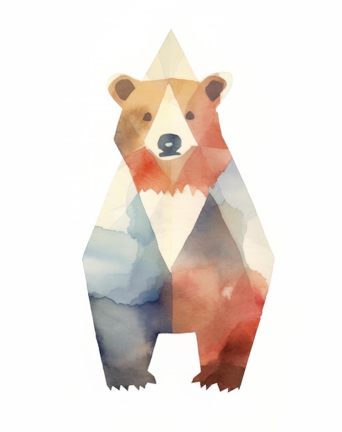 Ilustración acuarela de un oso polar