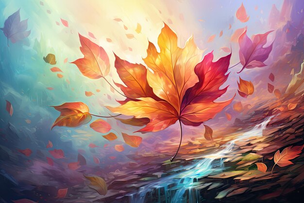 Ilustración acuarela de otoño