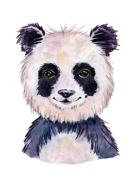 Ilustración acuarela panda