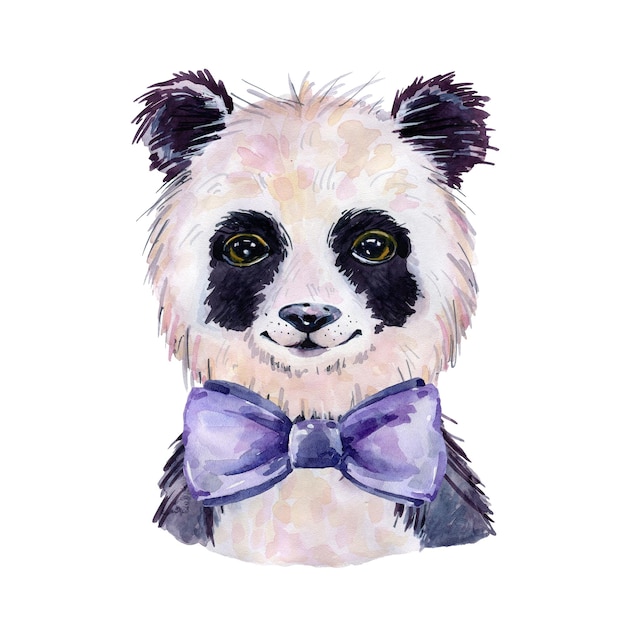 Ilustración acuarela panda