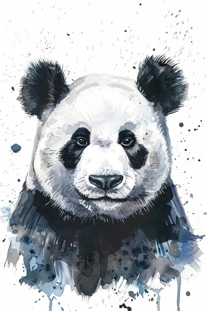 Ilustración de acuarela pintada por un panda