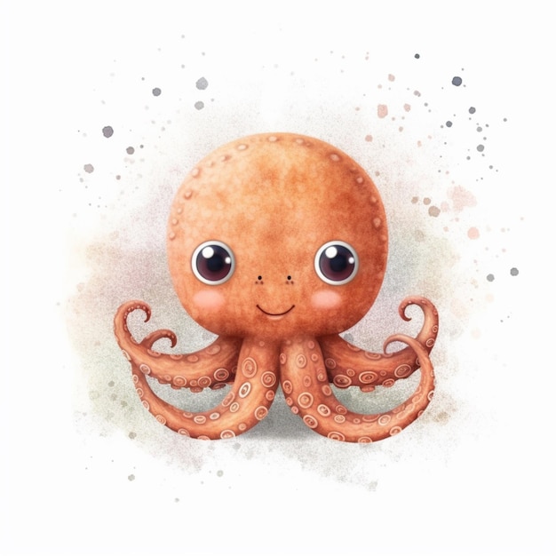 Una ilustración en acuarela de un pulpo