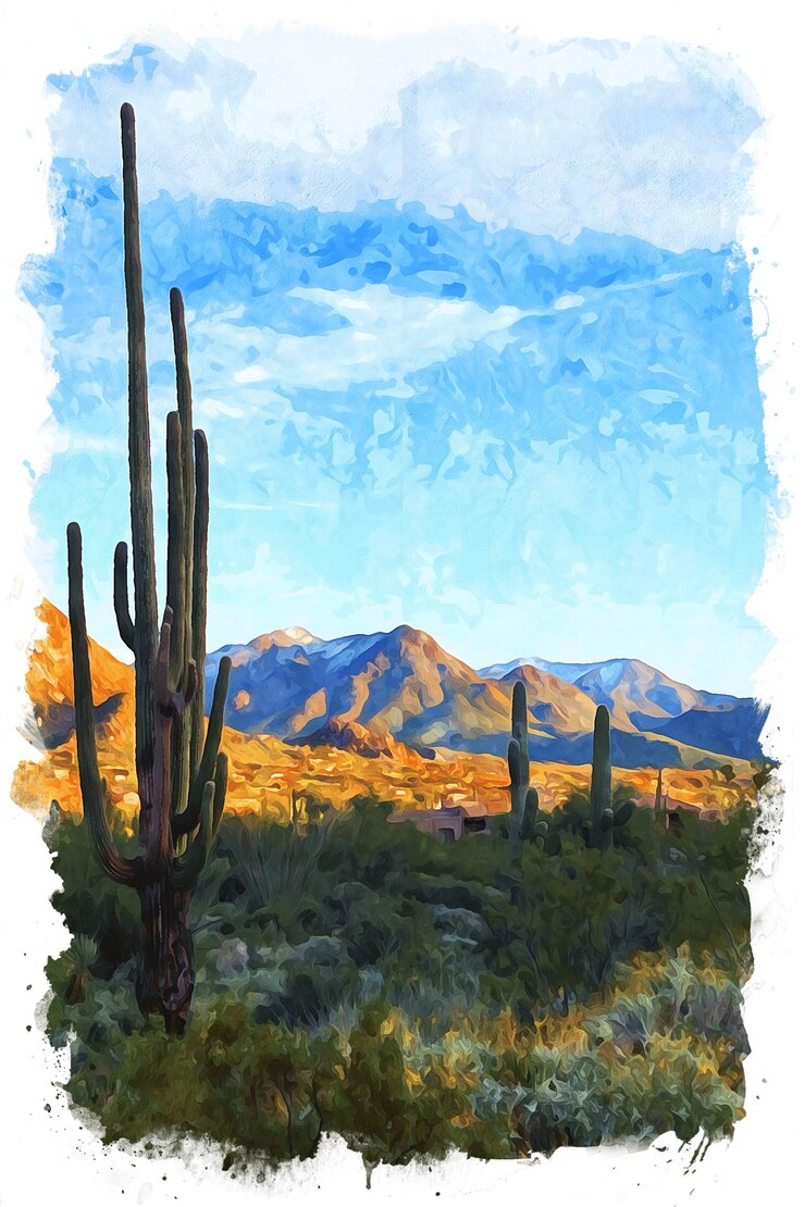 Foto ilustración en acuarela de scottsdale