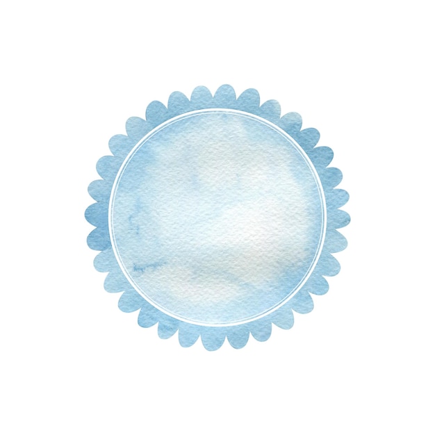 Ilustración en acuarela tarjeta azul para la inscripción