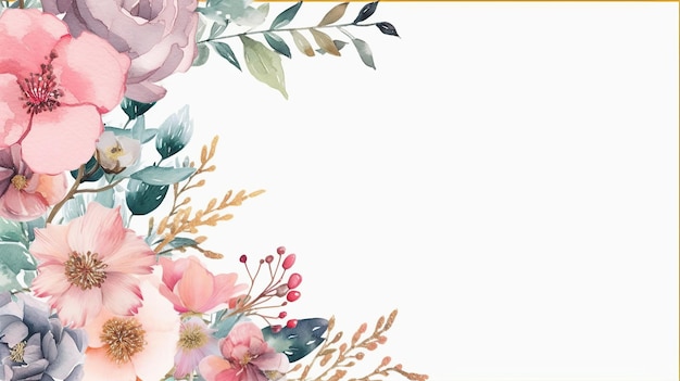 Ilustración de acuarela vibrante de hermosas flores IA generativa