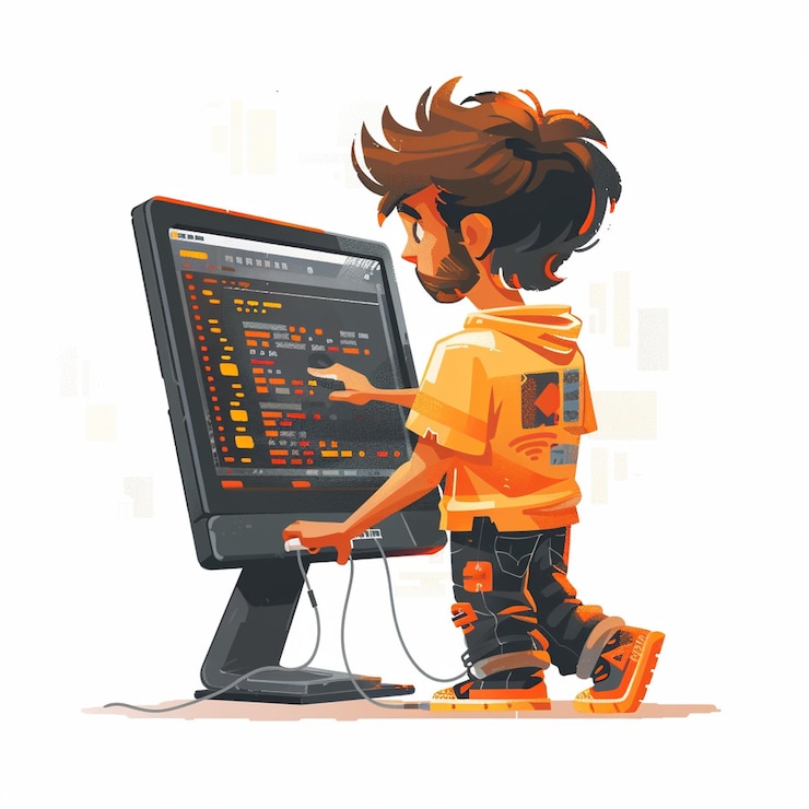 Foto ilustración del administrador del sistema de prueba de software