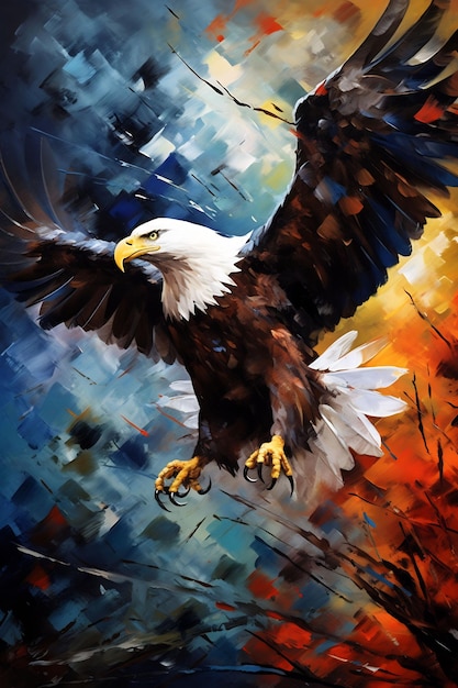 una ilustración de un águila calva
