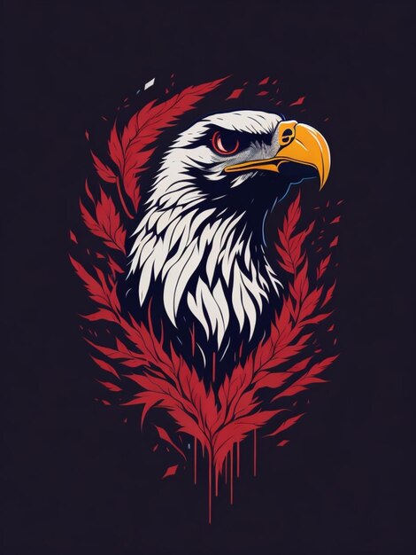 una ilustración de águila para el diseño de camisetas