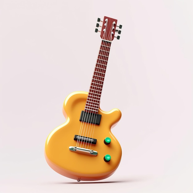 Foto ilustración aislada en 3d de una guitarra