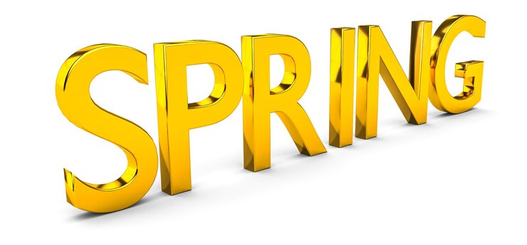 Foto ilustración aislada de la palabra spring para una pancarta o decoración de diseño estacional
