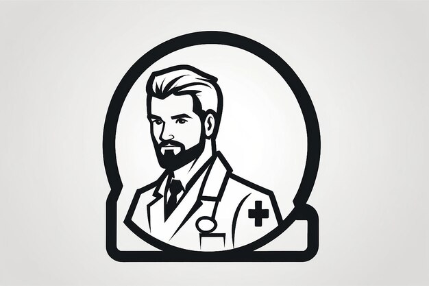 Ilustración aislada de la plantilla de diseño de iconos de médicos