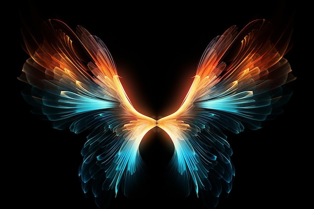 Foto ilustración de las alas de un ángel en 3d