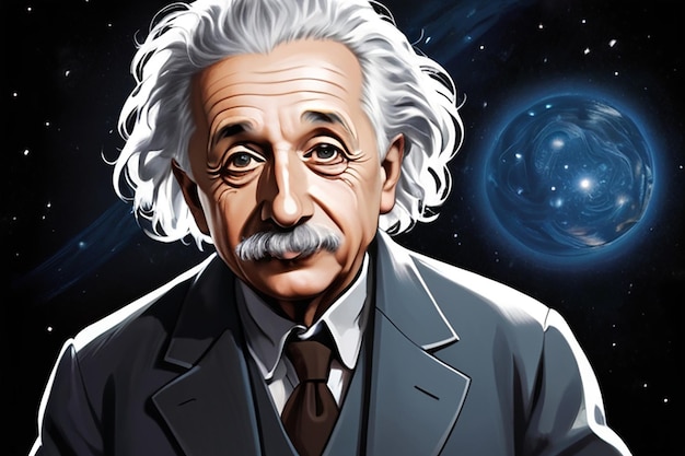 Foto ilustración de albert einstein