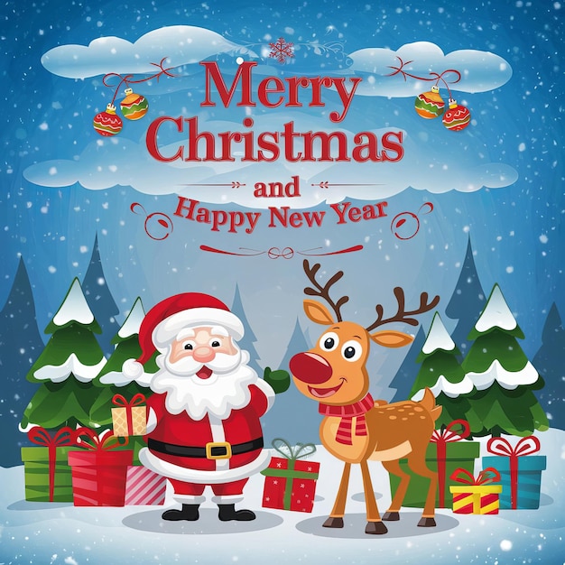 una ilustración alegre y festiva de Papá Noel