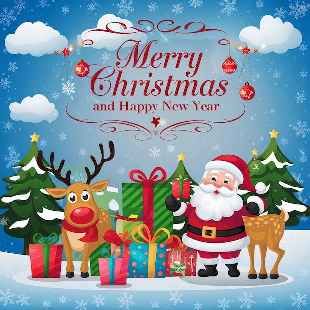 una ilustración alegre y festiva de Papá Noel