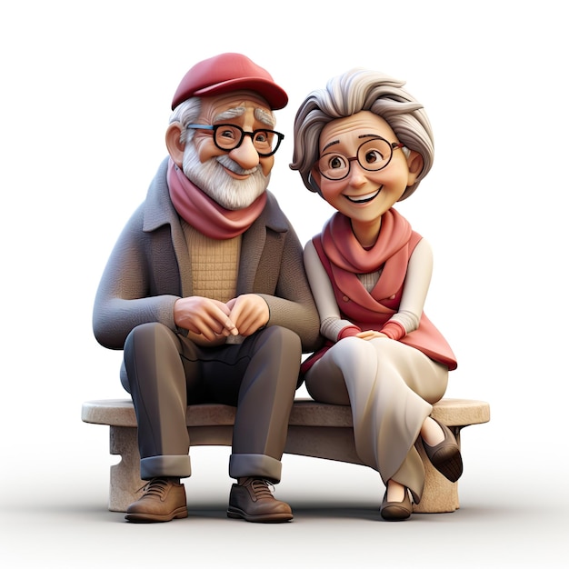 Foto ilustración amable conexión de pareja de ancianos