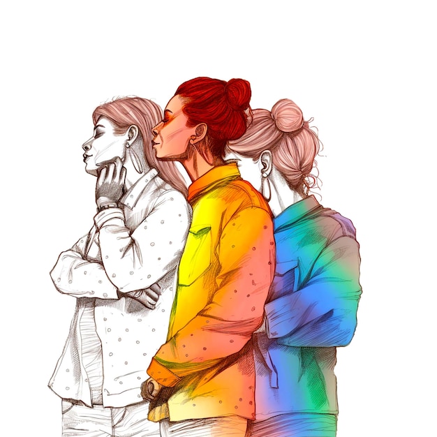 Ilustración de amor LGBTQ