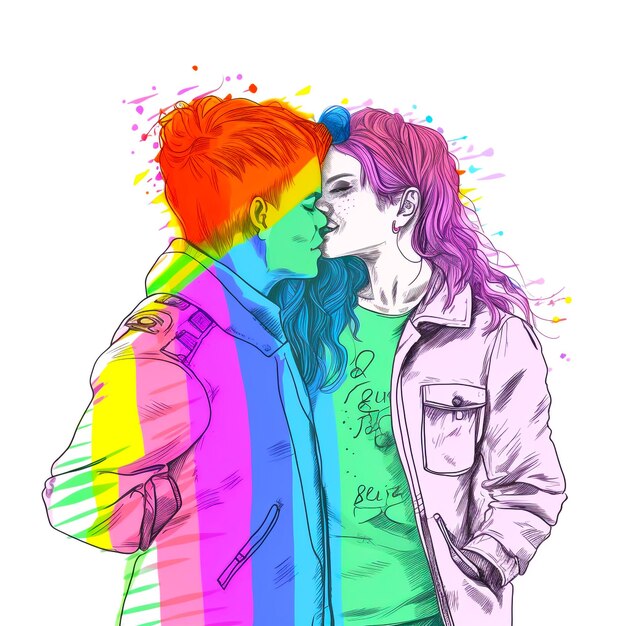 Foto ilustración de amor lgbtq