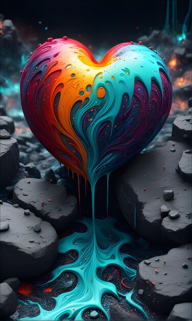 Ilustración de amor con un tema abstracto.