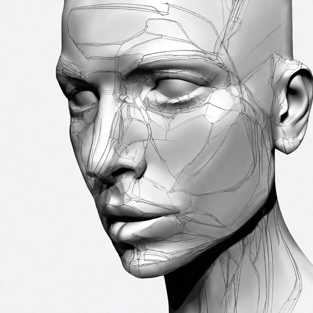 Ilustración de la anatomía facial humana