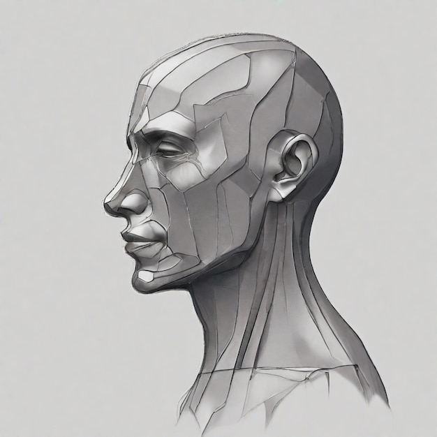 Ilustración de la anatomía facial humana