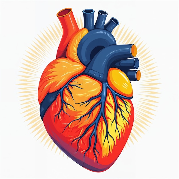 Ilustración anatómica del corazón