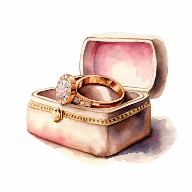 ilustración de anillo de joyería de acuarela