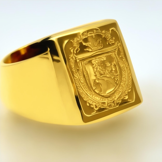 ilustración de anillo de sello de oro