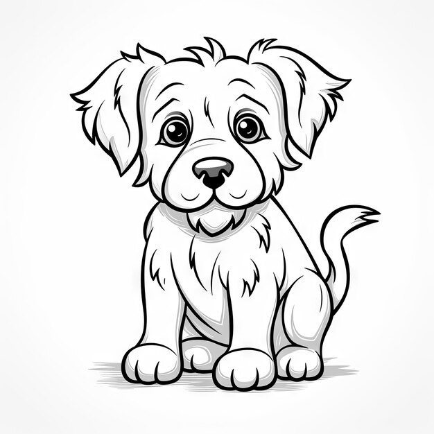 Ilustración de animales de dibujos animados para perros Libro de colorear