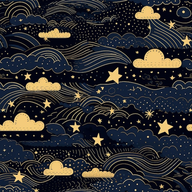 Una ilustración de anime de cielo estrellado celestial.