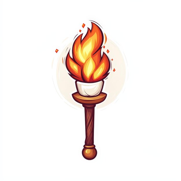 Ilustración de una antorcha en llamas