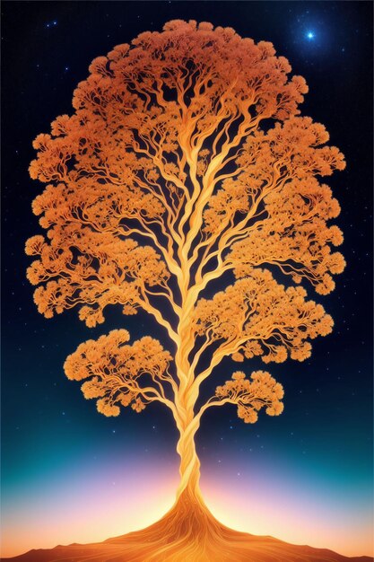Ilustración de árbol amarillo
