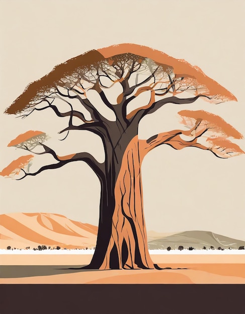 Ilustración del árbol de baobab
