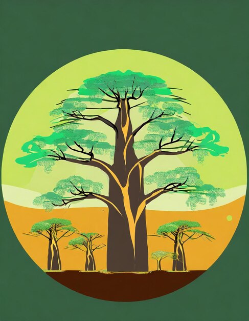 Ilustración del árbol de baobab