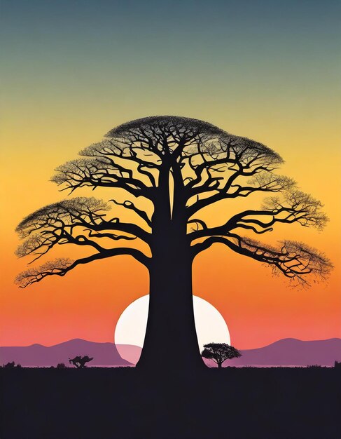 Foto ilustración del árbol de baobab