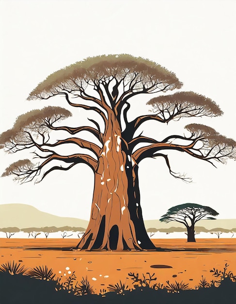 Foto ilustración del árbol de baobab