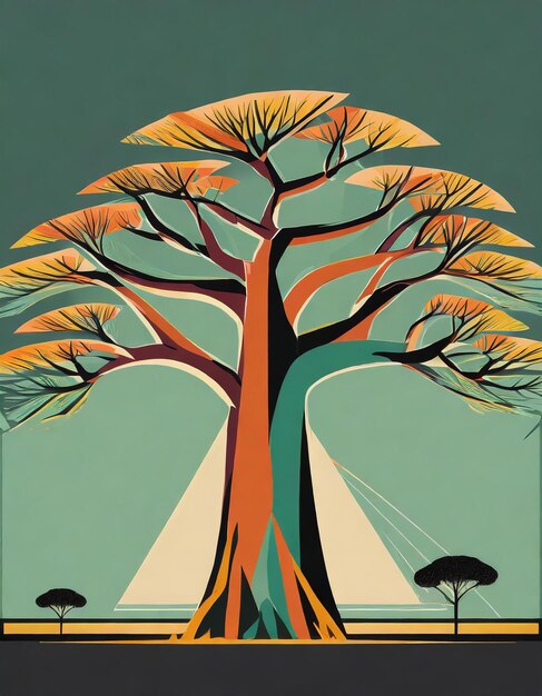 Ilustración del árbol de baobab