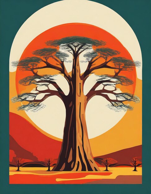 Ilustración del árbol de baobab