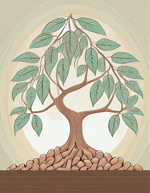 Ilustración del árbol de cacao