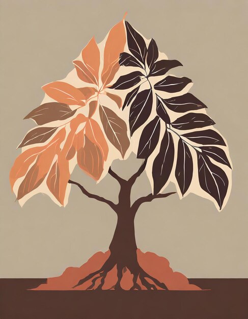 Ilustración del árbol de cacao