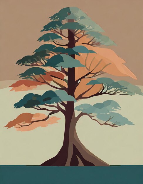 Ilustración del árbol de cámforo