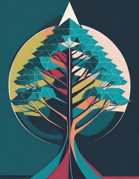 Ilustración del árbol de cámforo