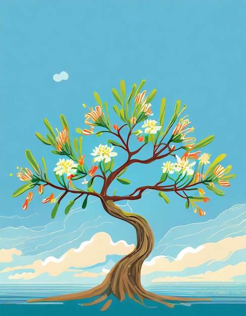 Ilustración de un árbol de clavo
